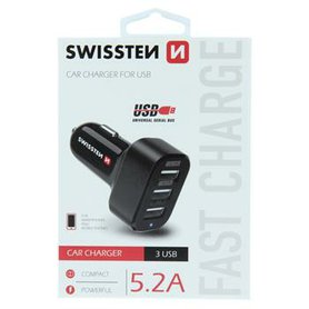 Nabíječka Swissten 20111200 do auta 3x USB 5,2A